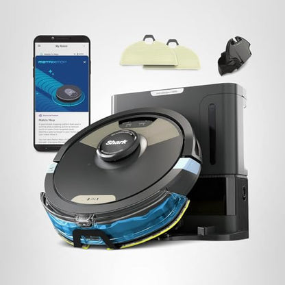 Shark robot vacuum & mop with powerful suction, Matrix Plus, 60-day self-empty HEPA base, sonic mopping, home mapping, AV2610WA.