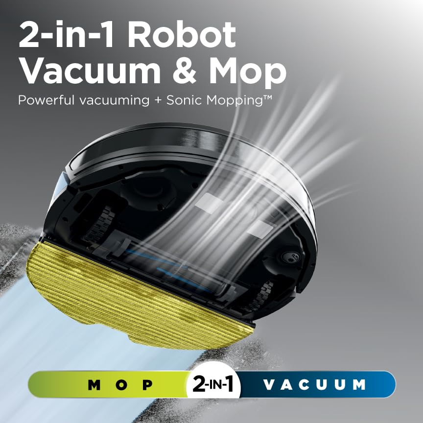 Shark robot vacuum & mop with powerful suction, Matrix Plus, 60-day self-empty HEPA base, sonic mopping, home mapping, AV2610WA.