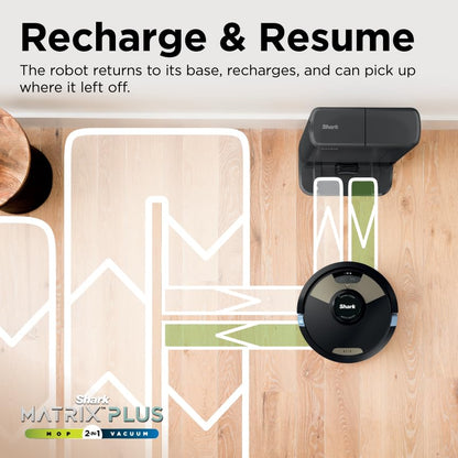 Shark robot vacuum & mop with powerful suction, Matrix Plus, 60-day self-empty HEPA base, sonic mopping, home mapping, AV2610WA.