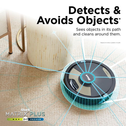 Shark robot vacuum & mop with powerful suction, Matrix Plus, 60-day self-empty HEPA base, sonic mopping, home mapping, AV2610WA.